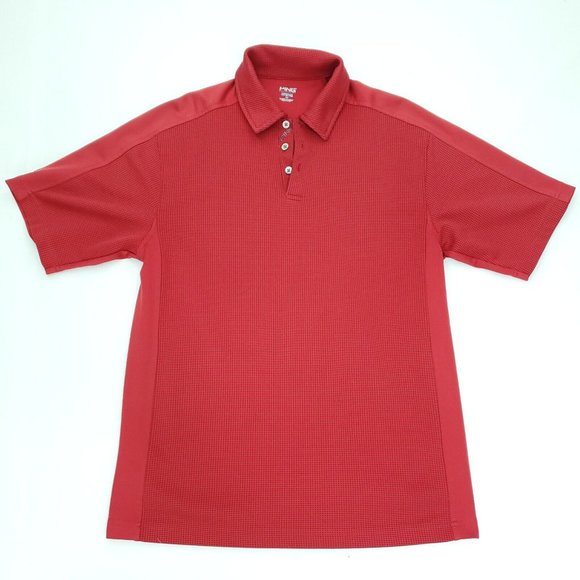 Ping Collection Polo Shirt Men Medium Red Performance Dynamics Waffle Golf - Picture 1 of 10